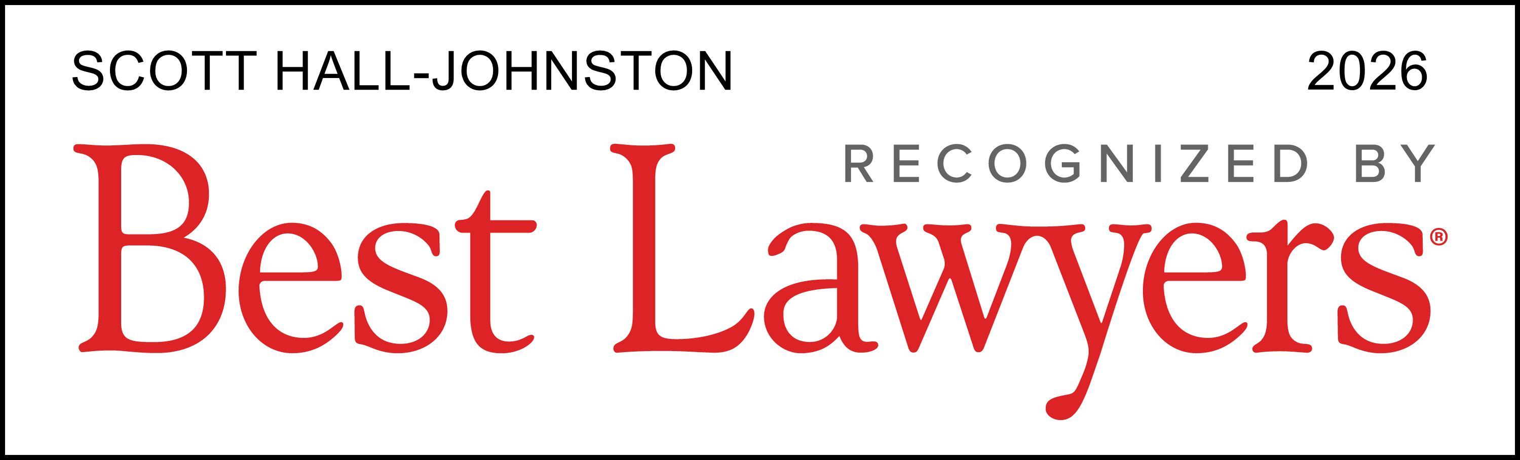 Best Lawyers 2026 - Scott Hall-Johnston